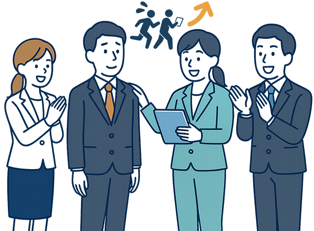 オンボーディング中の社員たち