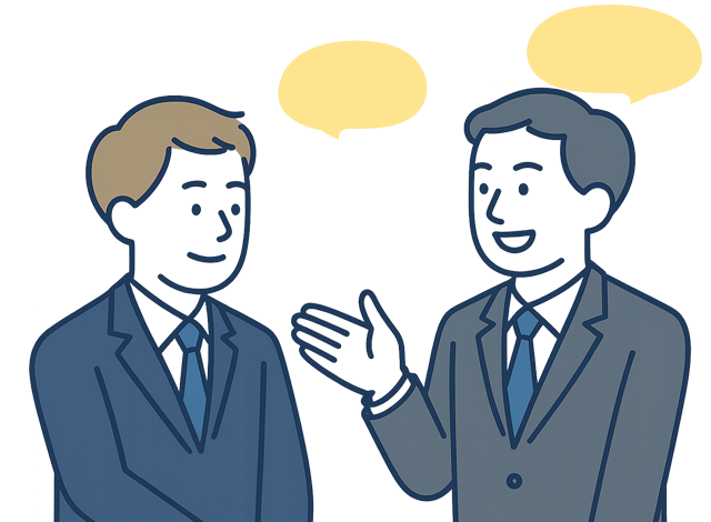 良い雰囲気で話している上司と部下